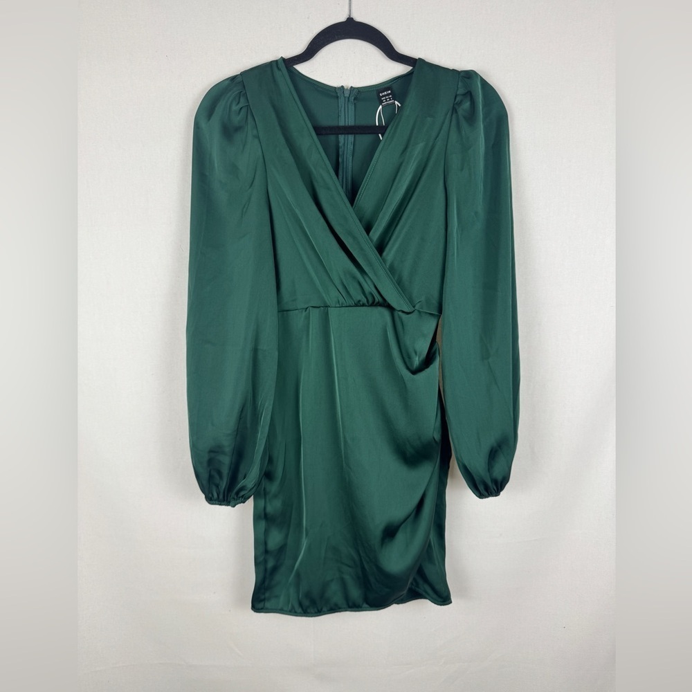 SHEIN NWT Elegant Green Wrap Dress